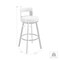 Armen Living Lynof Swivel Counter Stool in Brushed Stainless Steel with White Faux Leather 840254335486 - alternate 8
